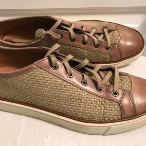 Santoni Leather & Hemp Sneakers